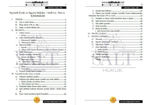 Kıymetli Evrak ve Sigorta Amfi 1-2 2. Dönem Part-3 (2020-2021)-DEÜ-Konu Anlatım Kitapçığı