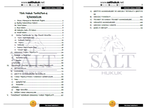 Türk Hukuk Tarihi 1. Dönem Part-4 (2020-2021)-AKHF-Konu Anlatım Kitapçığı