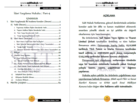 İdari Yargılama Hukuku 1. Dönem Part-4 (2020-2021)-AKHF-Konu Anlatım Kitapçığı