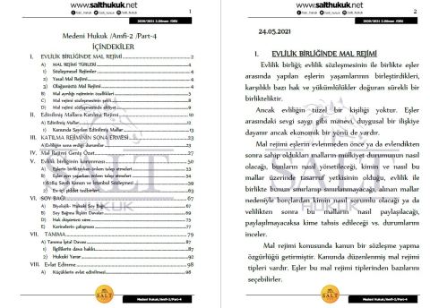 Medeni Hukuk Amfi 2 2. Dönem Part-4 (2020-2021)-DEÜ-Konu Anlatım Kitapçığı