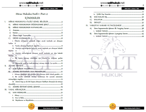 Miras Hukuku Amfi 1 1. Dönem Part-2 (2020-2021)-DEÜ-Konu Anlatım Kitapçığı