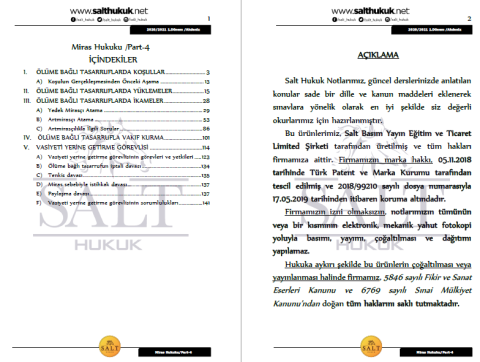Miras Hukuku 1. Dönem Part-4 (2020-2021)-AKHF-Konu Anlatım Kitapçığı