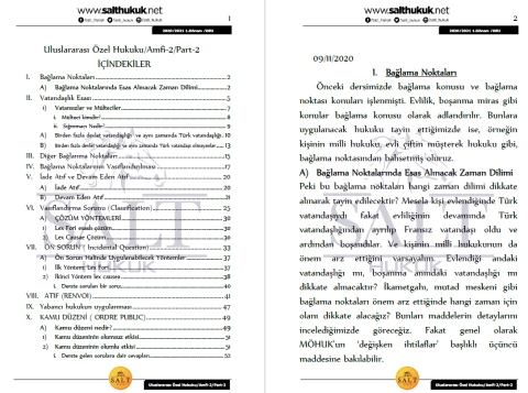Milletler Özel Hukuku Amfi 2 1. Dönem Part-2 (2020-2021)-DEÜ-Konu Anlatım Kitapçığı