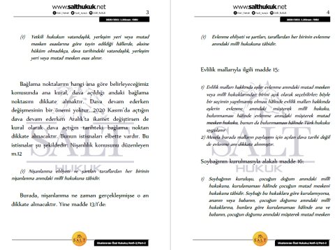 Milletler Özel Hukuku Amfi 2 1. Dönem Part-2 (2020-2021)-DEÜ-Konu Anlatım Kitapçığı