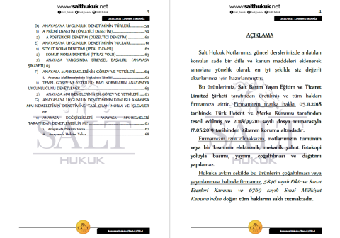 Anayasa Hukuku 1. Dönem Part-5 (2020-2021)-AKHF-Konu Anlatım Kitapçığı