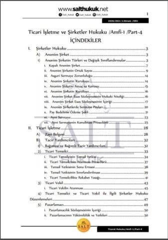 Ticaret İşletme ve Şirketler Hukuku Amfi 1 2. Dönem Part-4 (2020-2021)-DEÜ-Konu Anlatım Kitapçığı