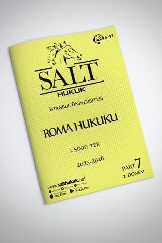 Roma Hukuku Tek 2. Dönem Part-7 (2025-2026)-İÜHF-Konu Anlatım Kitapçığı