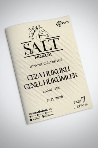 Ceza Genel Hukuku Tek 2. Dönem Part-7 (2025-2026)-İÜHF-Konu Anlatım Kitapçığı