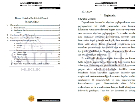 Roma Hukuku Amfi 1-2-3 1. Dönem Part-3 (2020-2021)-DEÜ-Konu Anlatım Kitapçığı