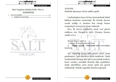 İdari Yargılama Hukuku Amfi 1 2. Dönem Part-4 (2020-2021)-DEÜ-Konu Anlatım Kitapçığı