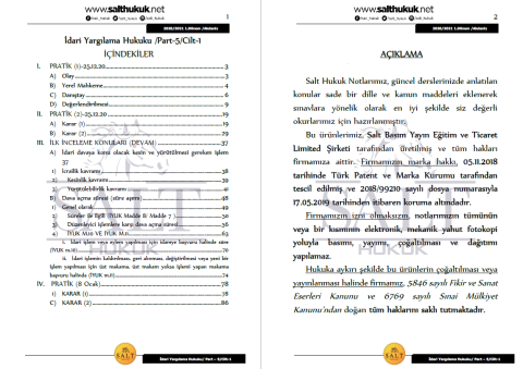 İdari Yargılama Hukuku 1. Dönem Part-5 (2020-2021)-AKHF-Konu Anlatım Kitapçığı