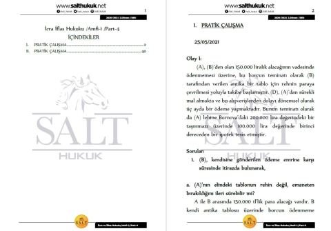 İcra ve İflas Hukuku Amfi 1 2. Dönem Part-4 (2020-2021)-DEÜ-Konu Anlatım Kitapçığı