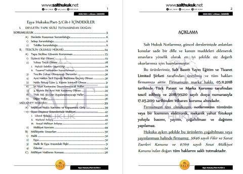 Eşya Hukuku 1. Dönem Part-5 (2020-2021)-AKHF-Konu Anlatım Kitapçığı