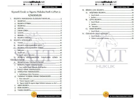Kıymetli Evrak ve Sigorta Amfi 1-2 2. Dönem Part-4 (2020-2021)-DEÜ-Konu Anlatım Kitapçığı