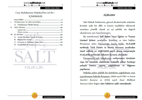 Ceza Muhakemesi Hukuku 1. Dönem Part-5 (2020-2021)-AKHF-Konu Anlatım Kitapçığı