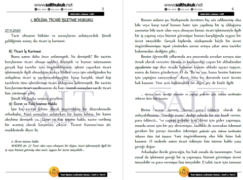 Ticaret İşletme ve Şirketler Hukuku Amfi 2 1. Dönem Part-3 (2020-2021)-DEÜ-Konu Anlatım Kitapçığı