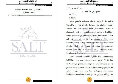 Medeni Hukuk Amfi 1 2. Dönem Part-5 (2020-2021)-DEÜ-Konu Anlatım Kitapçığı