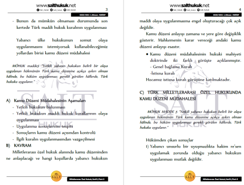 Milletler Özel Hukuku Amfi 1 1. Dönem Part-3 (2020-2021)-DEÜ-Konu Anlatım Kitapçığı