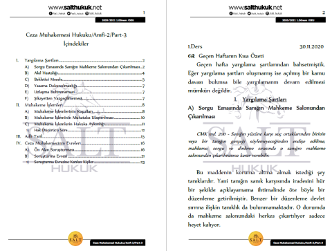 Ceza Muhakemesi Hukuku Amfi 2 1. Dönem Part-3 (2020-2021)-DEÜ-Konu Anlatım Kitapçığı