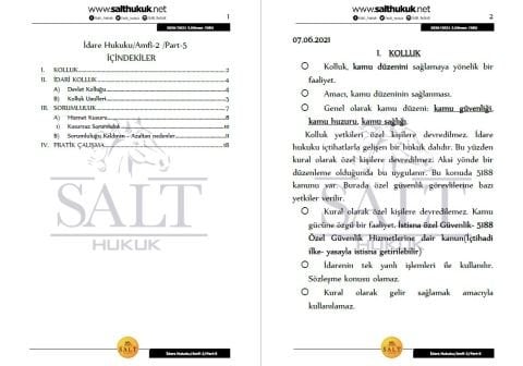 İdare Hukuku Amfi 2 2. Dönem Part-5 (2020-2021)-DEÜ-Konu Anlatım Kitapçığı