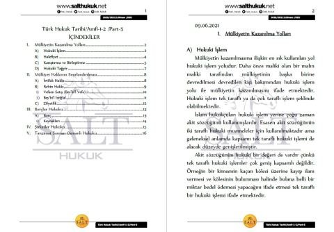 Türk Hukuk Tarihi Amfi 1-2 2. Dönem Part-5 (2020-2021)-DEÜ-Konu Anlatım Kitapçığı