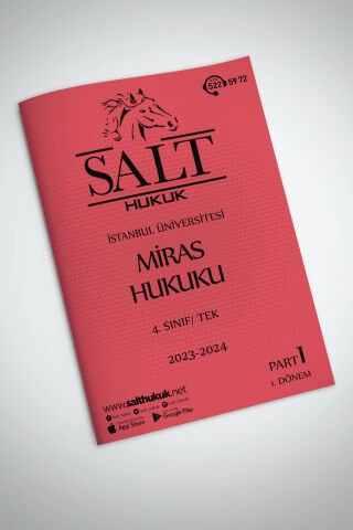 Miras Hukuku Tek 1. Dönem Part-1 (2023-2024)-İÜHF-Konu Anlatım Kitapçığı